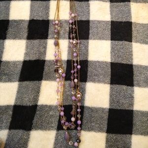 People beaded three-chain necklace